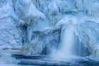 Minnesota-Lake Superior Partially frozen waterfall and pool Art Print